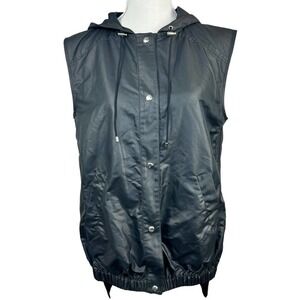Soul Cycle Black Nylon Hoodie Vest Size S Lightweight